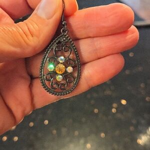 Park Lane Black Crystal 2.5 inch dangle earring **just one (I lost one)